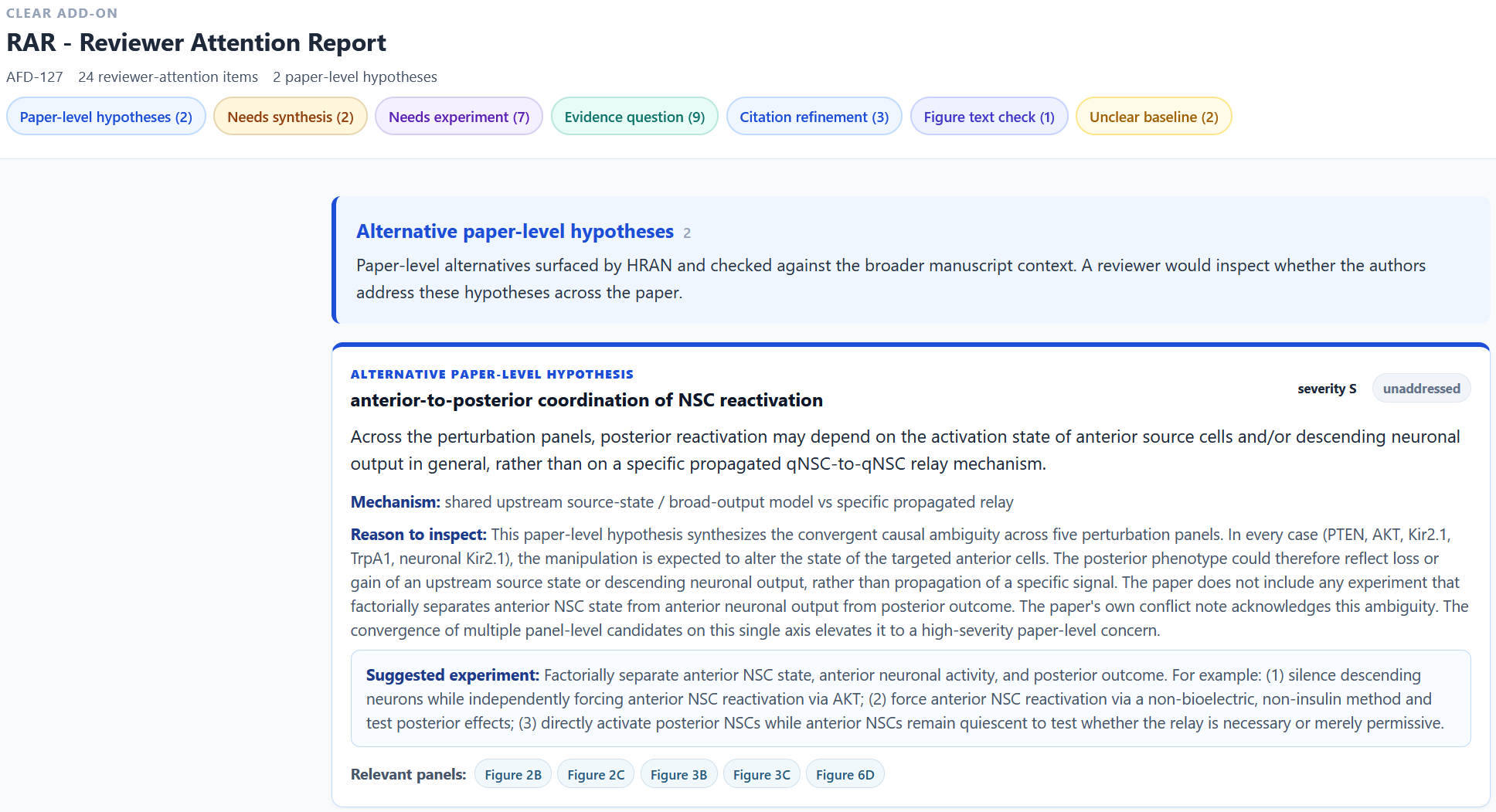 Standalone RAR reviewer attention report preview